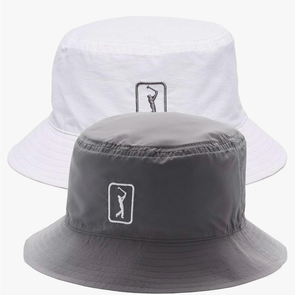 PGA TOUR Reversible Golf Bucket Hat, Bright White, One Size
